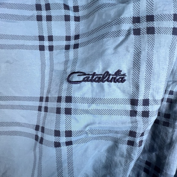 Vintage Catalina Blue Plaid Nylon‎ Windbreaker Pullover Blue Men's XL Golf 90s - Picture 3 of 16